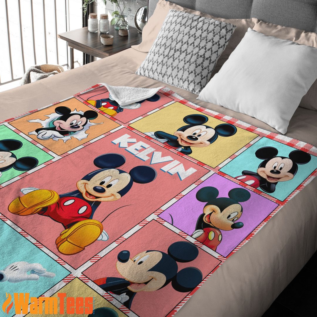 Mickey Mouse Collage Blanket Fleece Customized Blanket Mickey Mouse Collage Blanket Fleece Customized Blanket