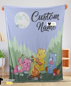Nelvana The Care Bears Family Camping Fleece Blanket Customize Blanket