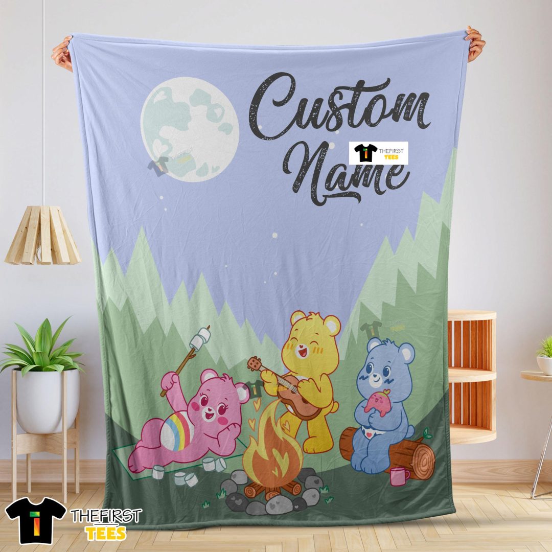 Nelvana The Care Bears Family Camping Fleece Blanket Customize Blanket Nelvana The Care Bears Family Camping Fleece Blanket Customize Blanket