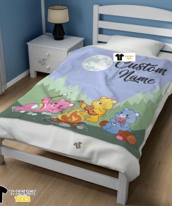 Nelvana The Care Bears Family Camping Fleece Blanket Customize Blanket