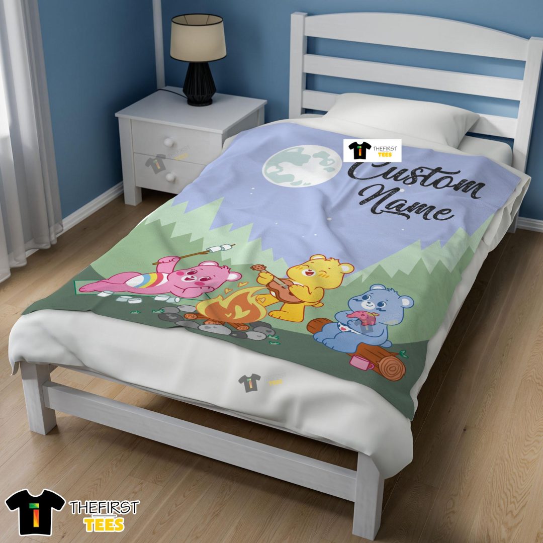 Nelvana The Care Bears Family Camping Fleece Blanket Customize Blanket Nelvana The Care Bears Family Camping Fleece Blanket Customize Blanket