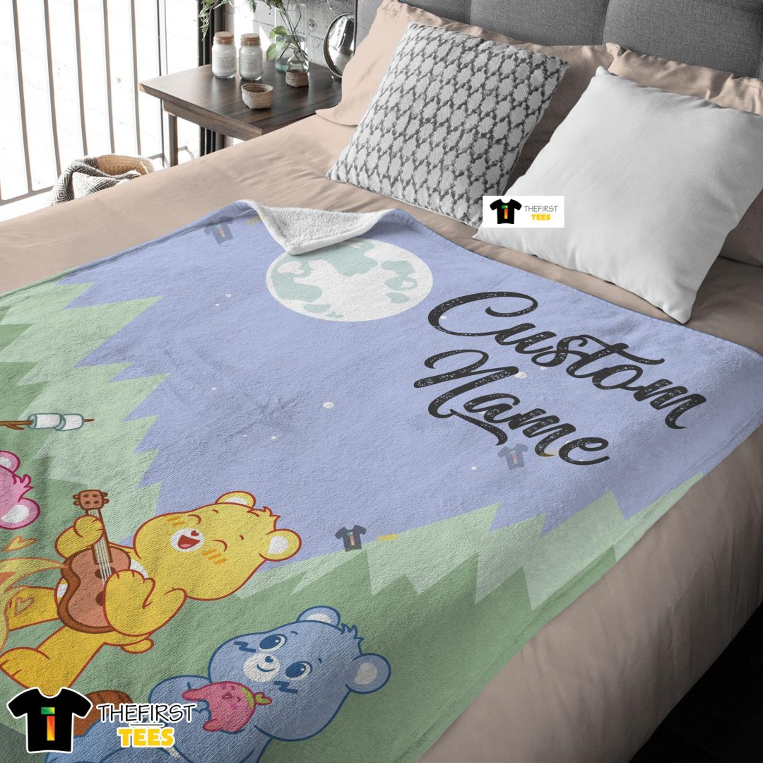 Nelvana The Care Bears Family Camping Fleece Blanket Customize Blanket Nelvana The Care Bears Family Camping Fleece Blanket Customize Blanket