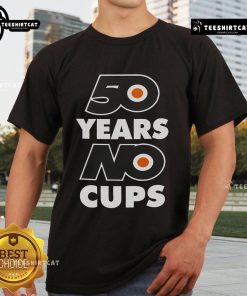Nice 50 Years No Cups Oilers 2025 T-Shirt featuring bold graphics celebrating the team's anniversary.