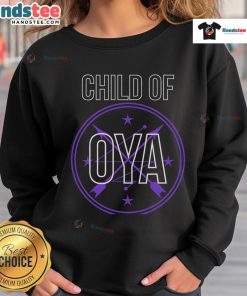 Child of Oya Orisha sweatshirt featuring a vibrant Nice African Goddess design inspired by Yoruba religion.