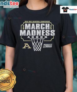 Nice Akron Zips 2025 March Madness Bound Ladies Tee featuring vibrant team colors and stylish design for fans.