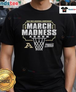 Nice Akron Zips 2025 March Madness Bound T-Shirt featuring bold team colors and logo, perfect for fans celebrating the tournament.