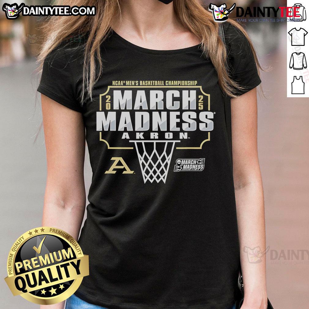 Nice Akron Zips March Madness 2025 Men'S Basketball Championship Ladies Tee