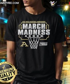 2025 Akron Zips March Madness Men's Basketball Championship T-Shirt featuring vibrant team colors and logo design.
