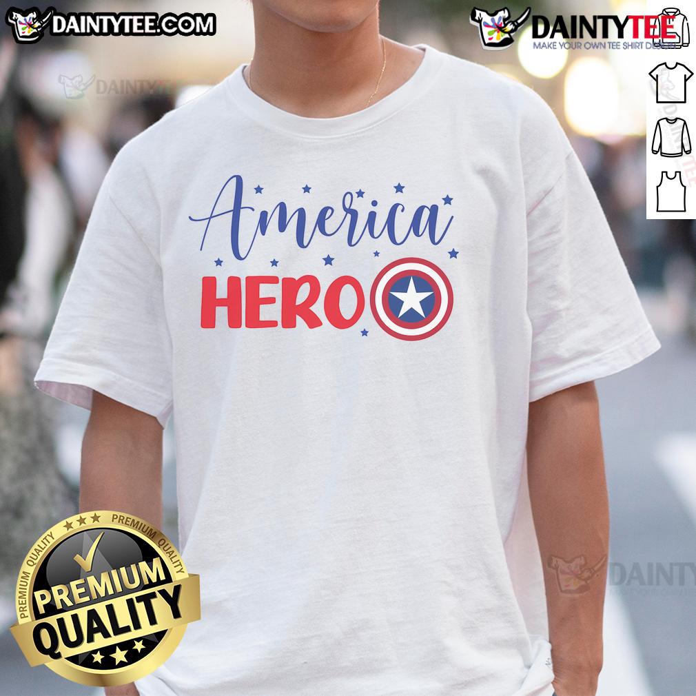 Nice America Hero T Shirt Nice America Hero T-Shirt featuring a patriotic design with vibrant colors and a bold American flag graphic.