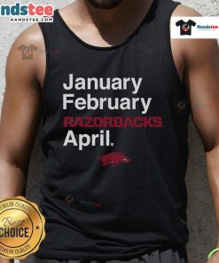Stylish Razorbacks tank top featuring Arkansas basketball design, perfect for game day in January and February.