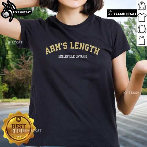 Nice Arms Length Belleville Ontario Ladies Tee in vibrant colors, perfect for casual wear and showcasing local pride.