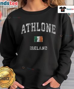 Vintage athletic sports sweatshirt featuring 'Nice Athlone Ireland' design, perfect for retro style enthusiasts.