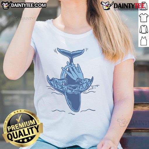 Billie Marten Dog Eared Whale Ladies Tee featuring a whimsical whale design on soft fabric, perfect for casual wear.