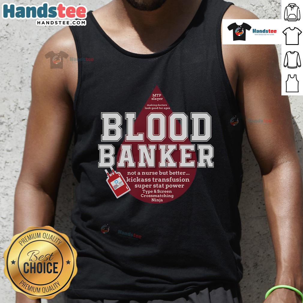 Nice Blood Bank Medical Lab Scienc Lab Tech Lab Scientist Lab Week Tank Top Lab scientist in a blood bank wearing a tank top, showcasing medical lab technology during Lab Week.