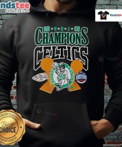 Boston Celtics Fanaticity Big Champ NBA Finals Champions Hoodie in vibrant green, perfect for loyal fans celebrating victory.