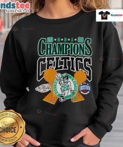 Boston Celtics Fanaticity sweatshirt celebrating NBA Finals Champions, perfect for fans showing team pride.