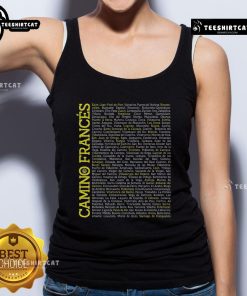 Stylish tank top featuring the Nice Camino de Santiago Frances Pilgrim Way of Saint James stages design.