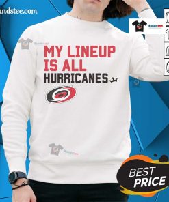 Nice Carolina Hurricanes My Lineup Sweatshirt featuring team colors and logo, perfect for fans and game day attire.