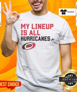 Nice Carolina Hurricanes My Lineup T-Shirt featuring team colors and logo, perfect for fans supporting their favorite NHL team.