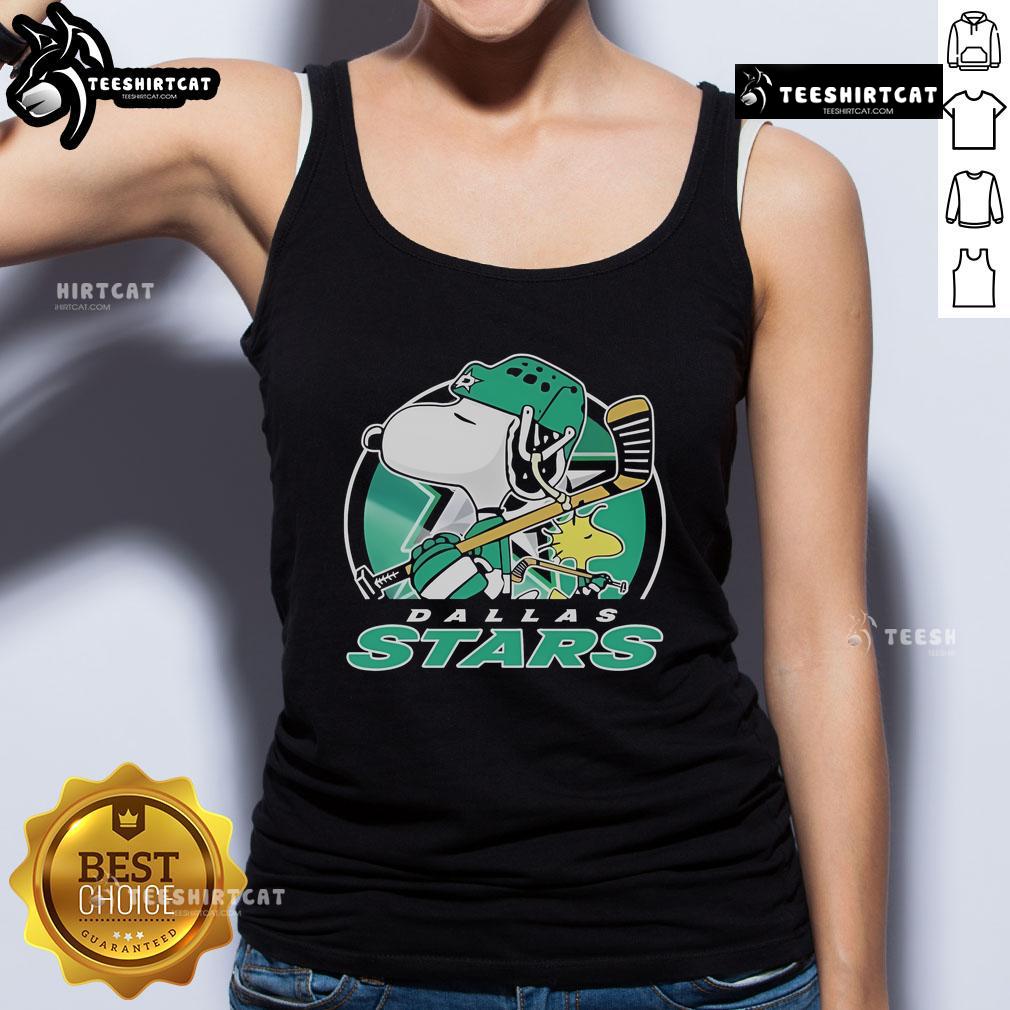 Nice Charlie Brown And Woodstock Dallas Stars The Peanuts X Nhl Tank Top Nice Charlie Brown and Woodstock in Dallas Stars tank top from The Peanuts x NHL collaboration, perfect for fans.