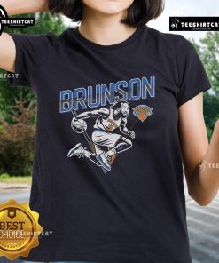 Jalen Brunson ladies tee from Nice DraftKings X NBPA, featuring stylish design and vibrant team colors for basketball fans.