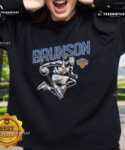 Jalen Brunson sweatshirt featuring Nice DraftKings and NBPA logos, perfect for fans and basketball enthusiasts.