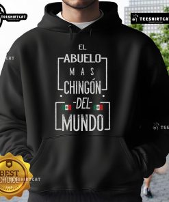 Men's hoodie featuring the Nice El Abuelo Mas Chingon design with a vibrant Mexican flag, perfect for stylish casual wear.