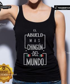 Men's tank top featuring the Nice El Abuelo Mas Chingon design with a Mexican flag, perfect for casual wear.