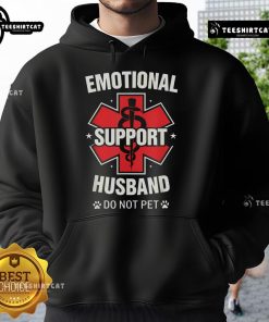 Nice Emotional Support Husband hoodie with a playful 'Do Not Pet' slogan, perfect for humor and comfort in casual wear.
