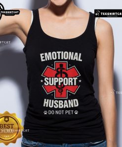 Nice emotional support husband wearing a 'Do Not Pet' tank top, showcasing love and humor in a casual style.