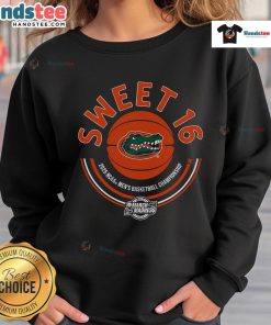 Nice Florida Basketball 2025 Sweet Sixteen Sweatshirt featuring vibrant team colors and stylish design for fans.