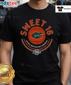Nice Florida Basketball 2025 Sweet Sixteen T-Shirt featuring vibrant graphics and team colors for fans and supporters.