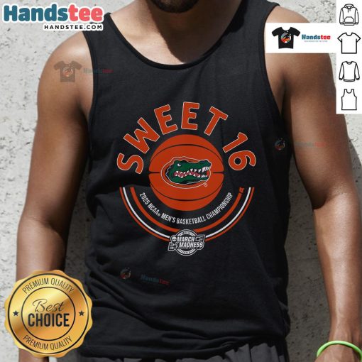 Stylish Nice Florida Basketball 2025 Sweet Sixteen tank top featuring vibrant colors and a trendy design for fans.