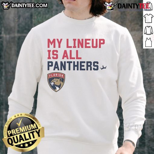 Nice Florida Panthers My Lineup Is All Logo Sweatshirt featuring bold team graphics, perfect for game day style.
