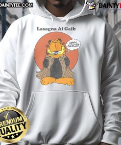 Nice Garfield Lasagna Al Gaib hoodie featuring a vibrant design of Garfield enjoying lasagna, perfect for cat lovers.
