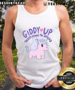 Nice Giddy Up There's Chaos to Spread tank top featuring a playful design perfect for casual summer wear.