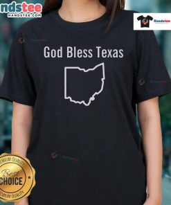 Nice God Bless Texas Ohio ladies tee featuring a stylish design perfect for Texas and Ohio pride.