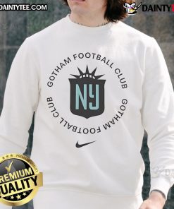 Alt Text: Stylish Gotham Football Club Sky Blue Logo Sweatshirt, perfect for fans and casual wear.