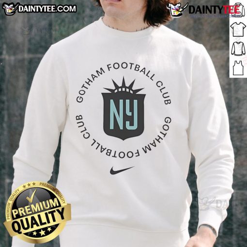 Alt Text: Stylish Gotham Football Club Sky Blue Logo Sweatshirt, perfect for fans and casual wear.