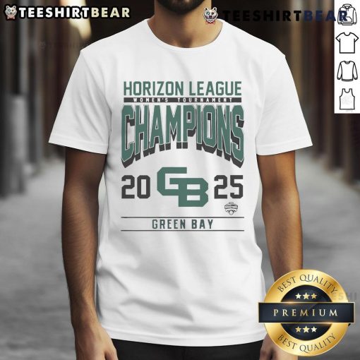 Nice Green Bay Horizon League Women's Tournament Champions 2025 T-Shirt featuring bold team graphics and vibrant colors.