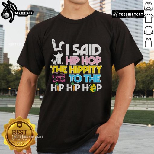 Nice Hip Hop Hippity Easter Bunny T-Shirt featuring a colorful bunny in a hip hop style, perfect for festive celebrations.