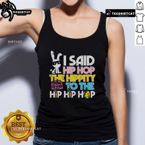 Stylish Nice Hip Hop Hippity Easter Bunny Tank Top featuring a vibrant bunny design perfect for festive spring outfits.
