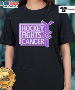 Nice Hockey Fights Cancer tee for hockey lovers, featuring a trendy design perfect for supporting a great cause.