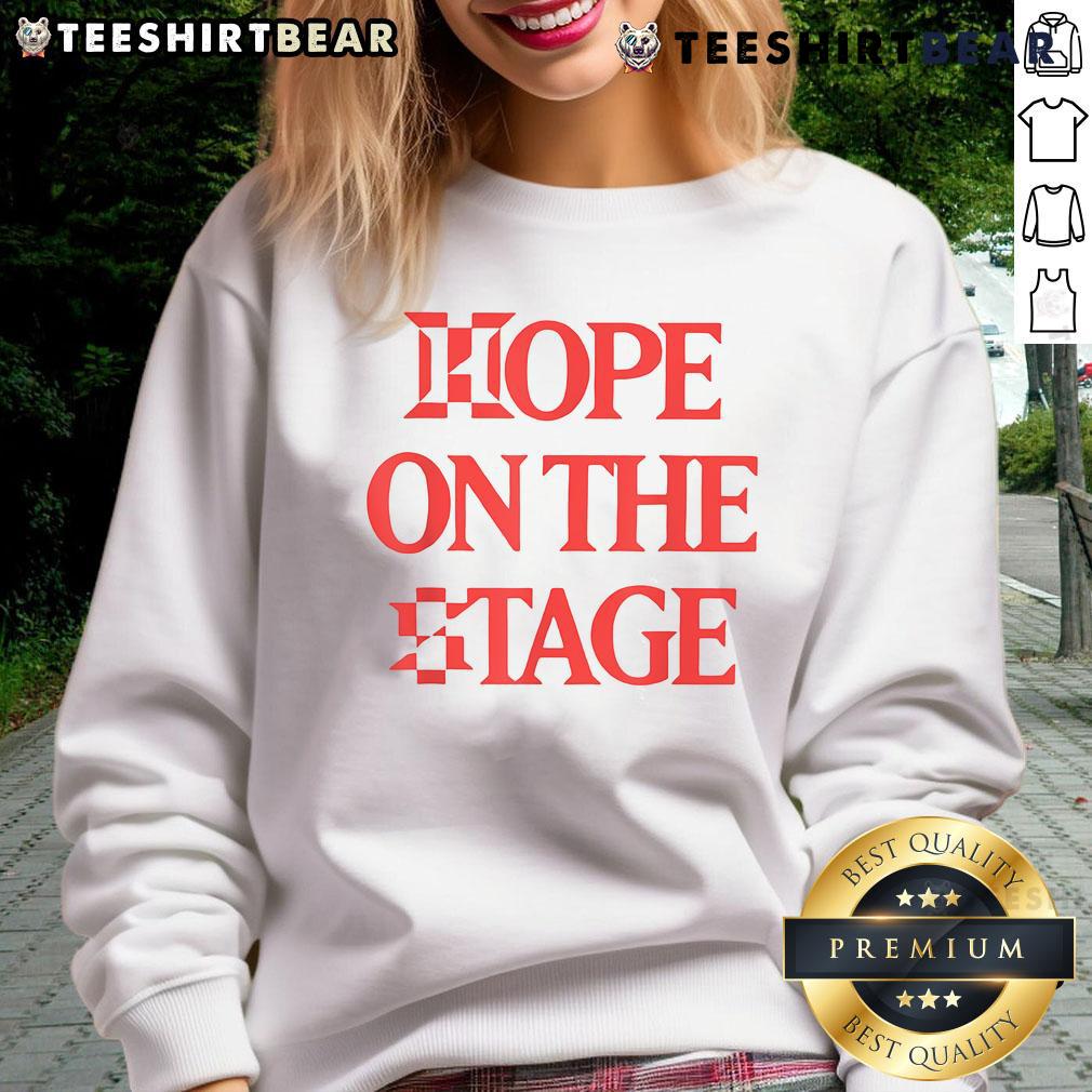 Nice Hope On The Stage Sweatshirt Model wearing a Nice Hope on the Stage sweatshirt, showcasing a stylish design perfect for casual wear.