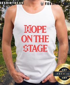 Model wearing a Nice Hope on the Stage tank top, showcasing vibrant colors and trendy design for a stylish summer look.
