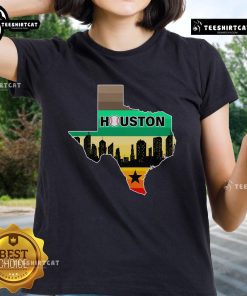 Nice Huston Texas Baseball City logo on a stylish ladies tee, perfect for fans and casual wear.
