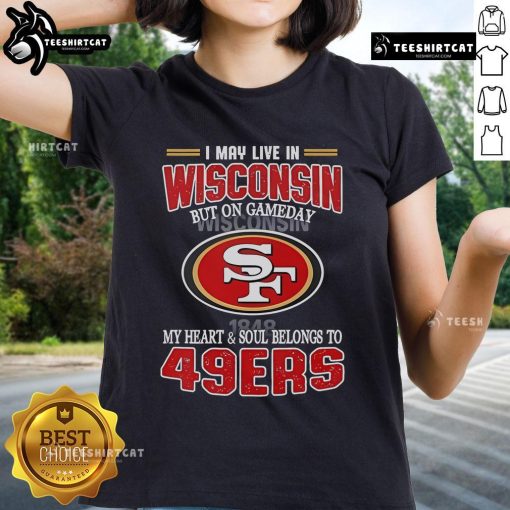 San Francisco 49ers ladies tee, perfect for game day, showcases team spirit with a stylish design and comfortable fit.