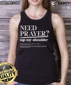 Men and women wearing 'Nice IV His Glory' prayer tank tops, showcasing faith and community spirit.
