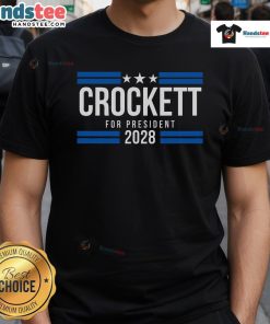 Jasmine Crockett 2028 T-Shirt featuring a bold design for her presidential campaign, promoting Nice Jasmine Crockett for President.