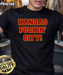 Alt Text: Nice Kansas Fuckin City T-Shirt featuring bold graphic design, perfect for proud Kansas City fans and casual wear.